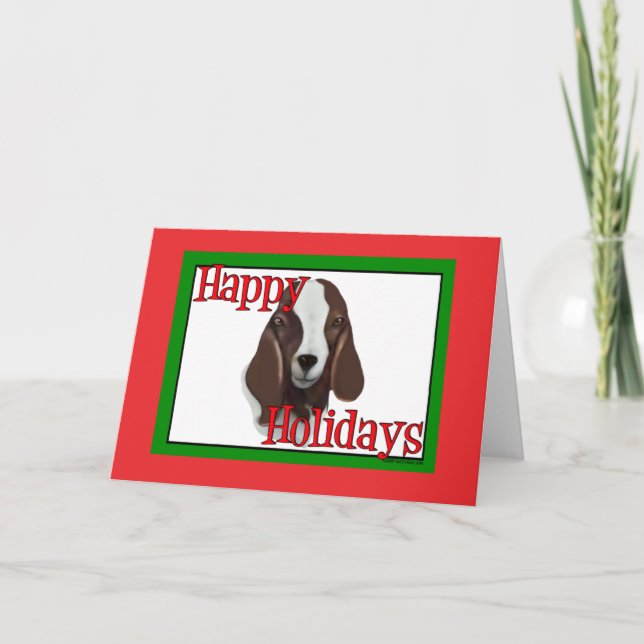Boer Goat Holiday Christmas Card (Front)