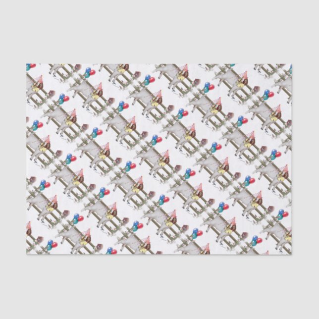 Boer Goat Patterned Birthday Party Tissue Paper (Front)