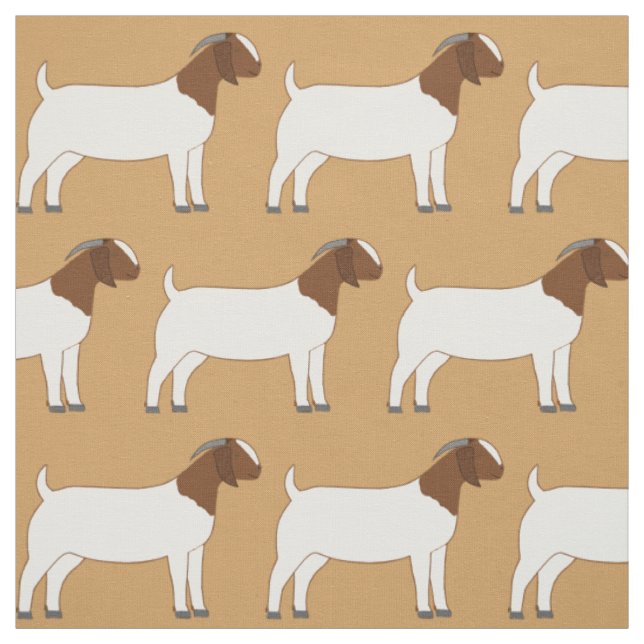 Boer Goats on Tan Fabric (Swatch)