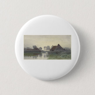 Boer Homes on the water in morning mist 2 Inch Round Button