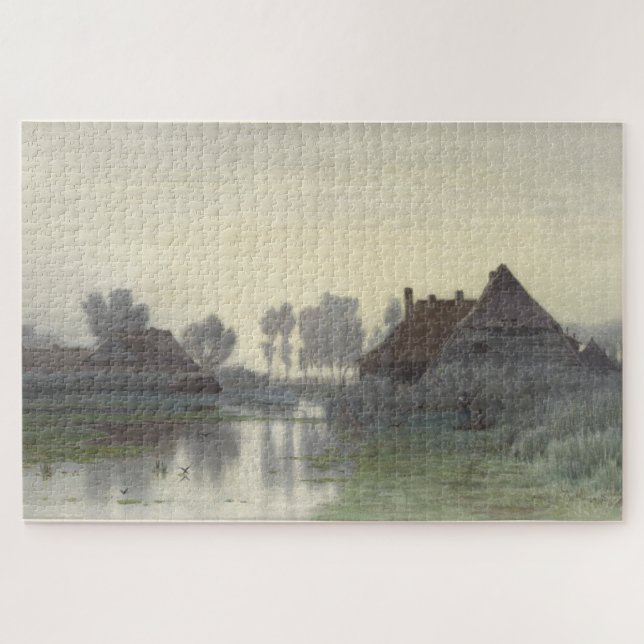 Boer Homes on the Water in the Morning Mist Puzzle (Horizontal)