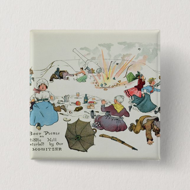Boer picnic on Middle Hill disturbed 2 Inch Square Button (Front)
