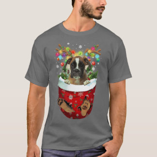 Boer Snow Pocket  Dogs Christmas Pocket  T-Shirt