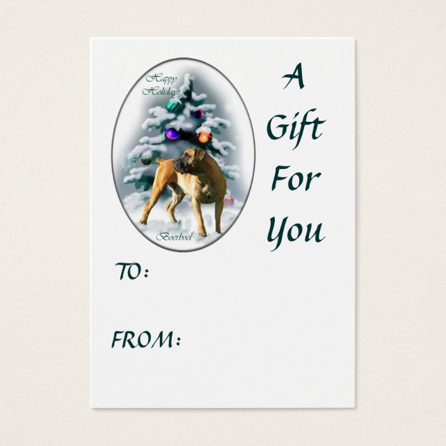 Boerboel Christmas Gift Name Tags (Front)