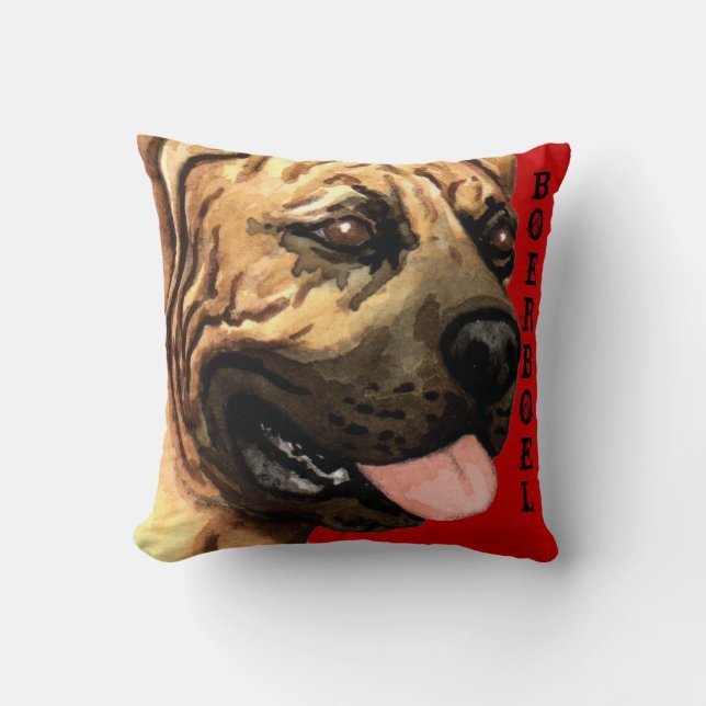 Boerboel Colour Block Throw Pillow (Front)