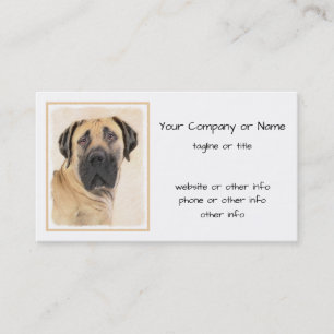 Boerboel Painting - Cute Original Dog Art Business Card