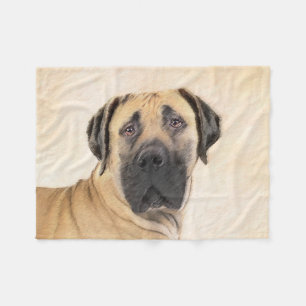 Boerboel Painting - Cute Original Dog Art Fleece Blanket