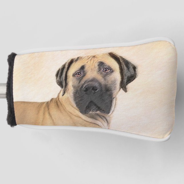 Boerboel Painting - Cute Original Dog Art Golf Head Cover (Front)