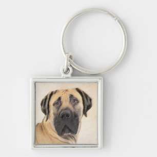 Boerboel Painting - Cute Original Dog Art Keychain