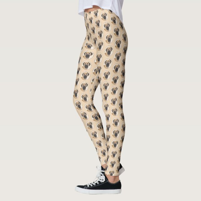 Boerboel Painting - Cute Original Dog Art Leggings (Left)