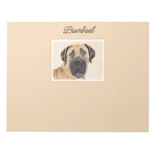 Boerboel Painting - Cute Original Dog Art Notepad