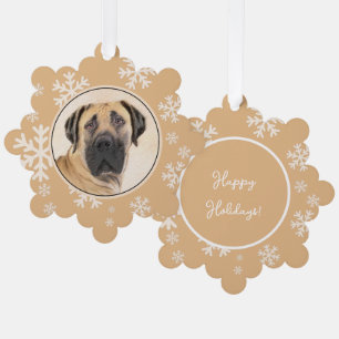 Boerboel Painting - Cute Original Dog Art Ornament Card