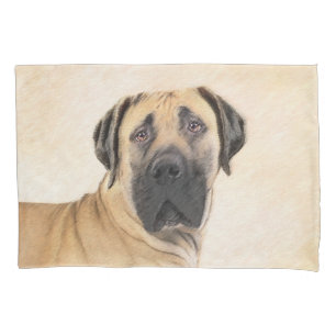 Boerboel Painting - Cute Original Dog Art Pillowcase