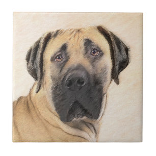 Boerboel Painting - Cute Original Dog Art Tile