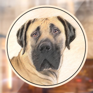 Boerboel Painting - Cute Original Dog Art Window Cling