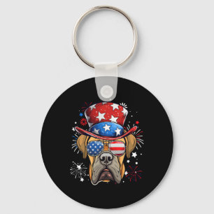 Boerboel Patriotic Usa Flag 4th Of July Dog Lover  Keychain