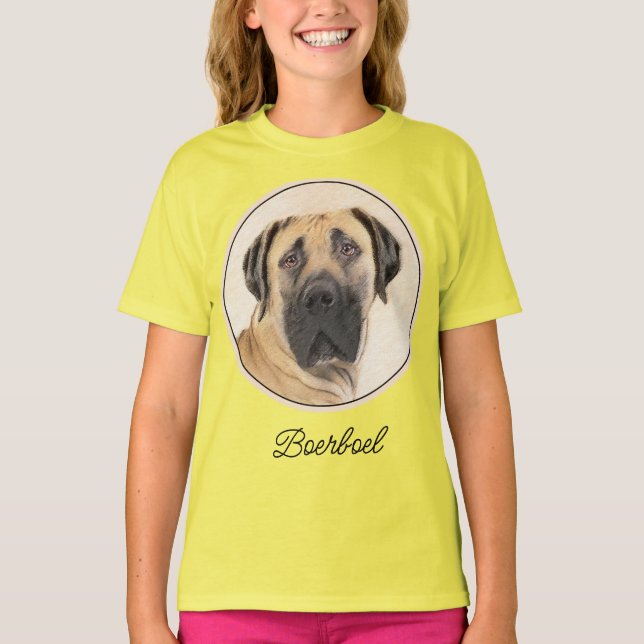 Boerboel Peinture - Joli T-Shirt d'Art Chien Origi (Devant)