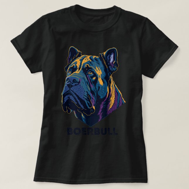 Boerbull Dog Portrait South Africa Mastiff Breed D T-Shirt (Design Front)