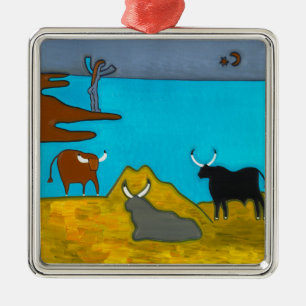 Boeufs d'Italie Metal Ornament