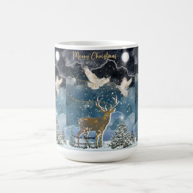 Boganhues Christmas Print Sticker Coffee Mug (Center)