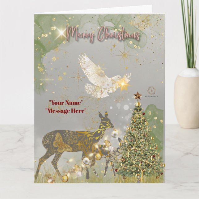 Boganhues Luxury Print Christmas Theme Card (Front)