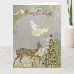 “Boganhues Luxury Print Reindeer" ChristmasCard Card