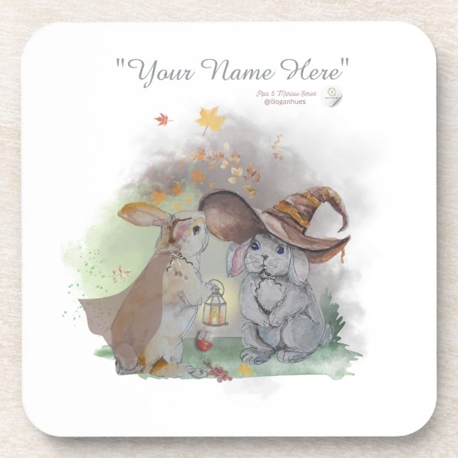 Boganhues "Pipa & Marlow" series print Coaster (Front)