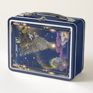 Boganhues Premium Print Christmas Theme Metal Lunch Box