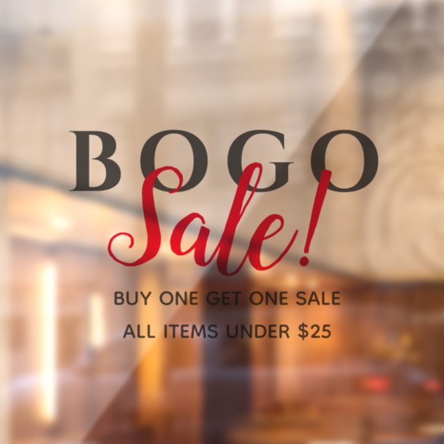 BOGO Retail Sale Window Cling (Sheet 2)