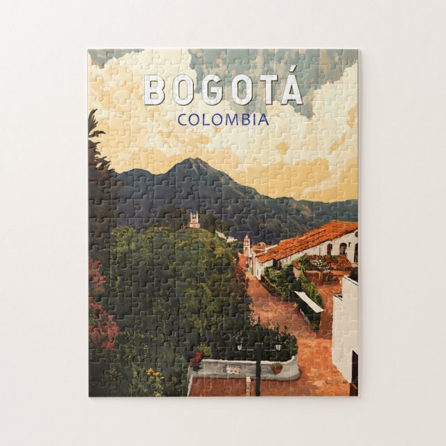 Bogota Colombia Illustration Travel Art Vintage Jigsaw Puzzle (Vertical)