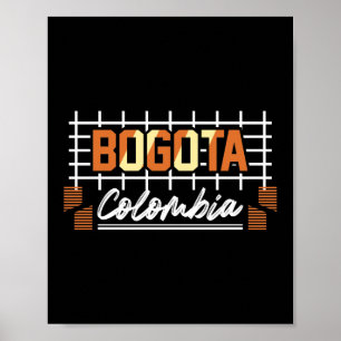 Bogota Colombia Retro Typography Design Poster