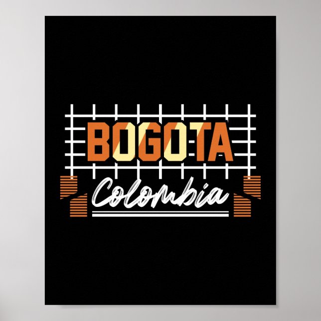 Bogota Colombia Retro Typography Design Poster (Front)