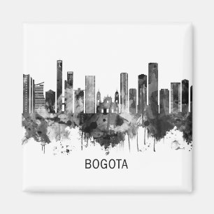 Bogota Colombia Skyline BW Magnet