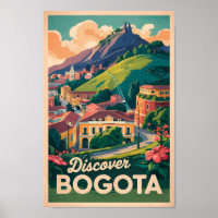 Bogota Colombia Travel Art Vintage