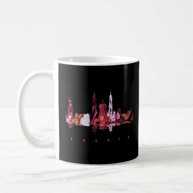 Bogota, Colourful Silhouette Coffee Mug (Left)