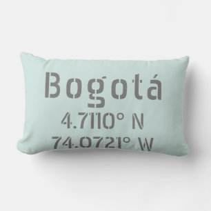 Bogotá Latitude and Longitude Coordinates  Lumbar Pillow