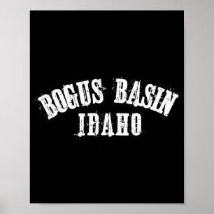 Bogus basin idaho ski skiing snowboarding skier poster