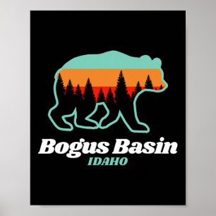 Bogus Basin Idaho Skiing Snowboarding Bear  Poster