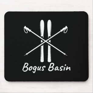 Bogus Sin Idaho Ski Skier Skiing Poles Winter Vaca Mouse Pad