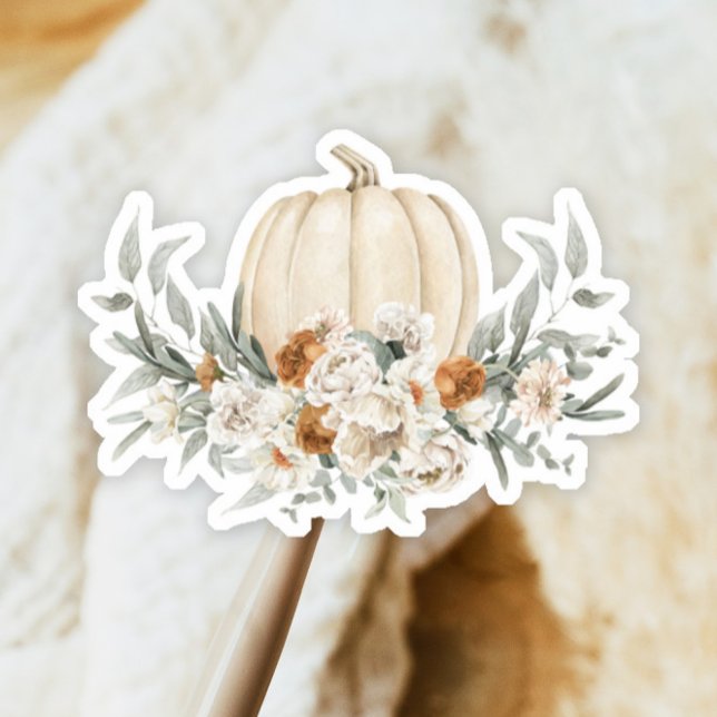 BOHEME Boho Fall Terracotta Floral White Pumpkin (Creator Uploaded)