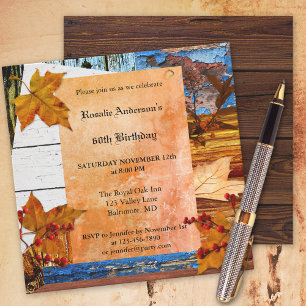 Bohème Chic Automne Anniversaire Fête Invitation