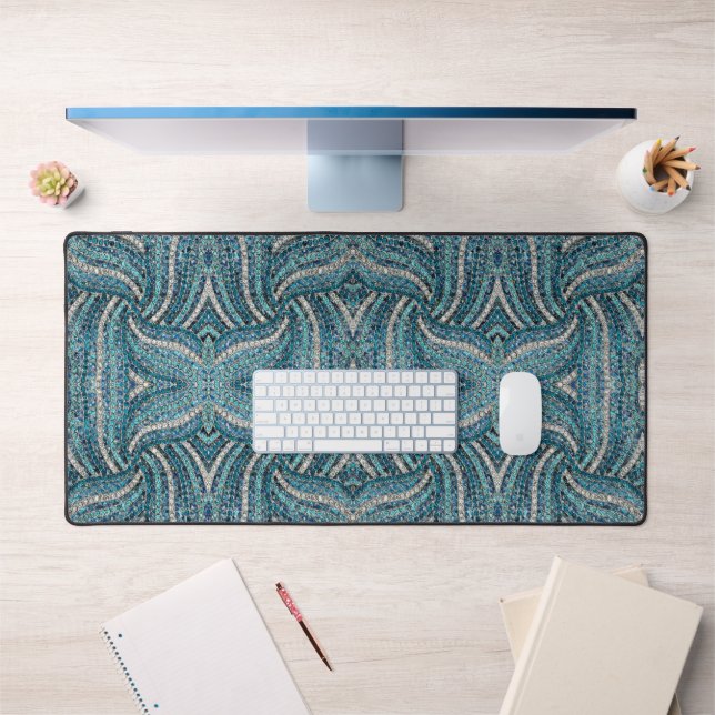 bohème chic gris argenté bleu turquoise (Bureau 1)