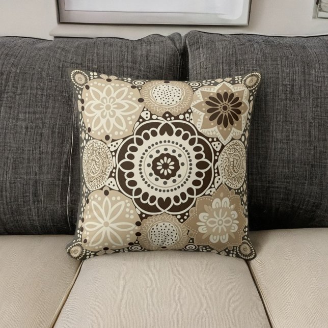 Bohème Chic Neutre Couleurs Jeter Oreiller (Créateur téléchargé)