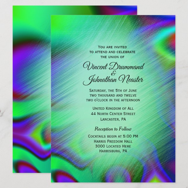 Bohème Conception Mariage Invitations (Devant / Derrière)