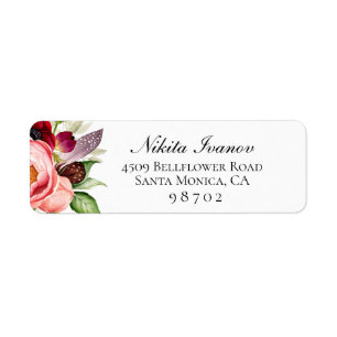 Bohème Floral Adresse de retour