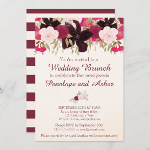 Bohème Floral Post Mariage Brunch Invitation
