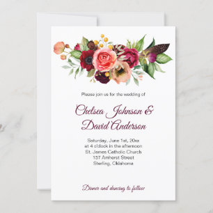 Bohème Floral Romance Mariage Invitations