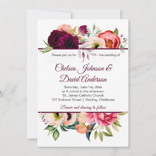 Bohème Floral Romance Mariage Invitations