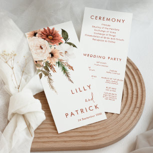 Bohème Floral Terracotta Programme de mariage
