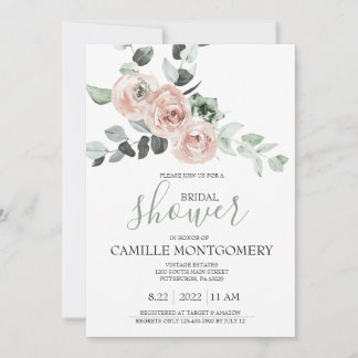 Bohème Rose Rose nuptiale Invitation